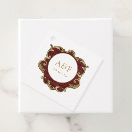 豪華なヴィンテージクリスマスギルドフレームモノグラム フェイバータグ (インサイチュ)