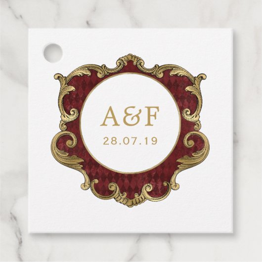 豪華なヴィンテージクリスマスギルドフレームモノグラム フェイバータグ (正面)