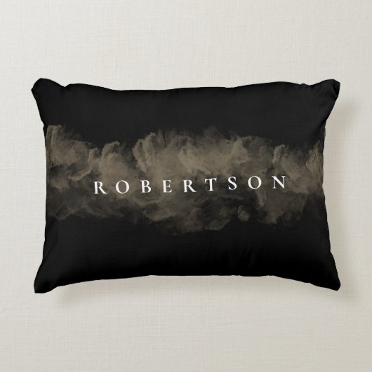 豪華なヴィンテージゴールデンホワイトあなたの名前を追加 アクセントクッション (正面)