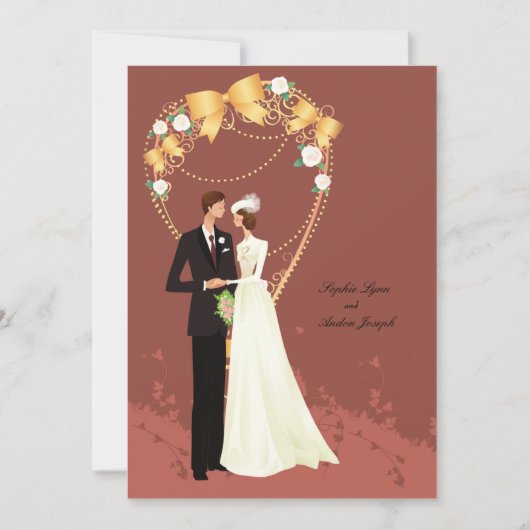 豪華なヴィンテージ招待状 招待状 (正面)