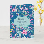 豪華な中国趣味花パターン|母の日 カード (黄色い花)