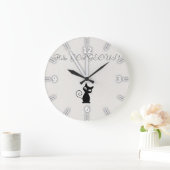 豪華な予測できなくお洒落な黒猫きらびやかこんにちは ラージ壁時計 (ホーム)