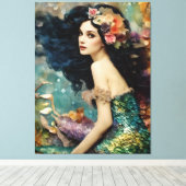 豪華な人魚のコラージュ キャンバスプリント (インサイチュ (ウッドフロア))