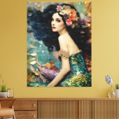 豪華な人魚のコラージュ キャンバスプリント (インサイチュ (リビング))