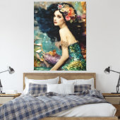 豪華な人魚のコラージュ キャンバスプリント (インサイチュ (寝室))