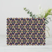 豪華な伝統ソンケットのピクセル刺繍モチーフ サンキューカード (スタンド正面)