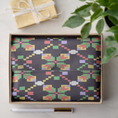 豪華な伝統ソンケットのピクセル刺繍モチーフ 薄葉紙 (ギフト)