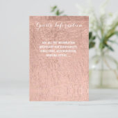 豪華な偽のローズゴールドの葉の結婚式のゲスト情報 エンクロージャーカード (スタンド正面)