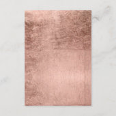 豪華な偽のローズゴールドの葉の結婚式ゲスト情報 エンクロージャーカード (裏面)