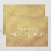 豪華な偽の金箔 あなたは私の結婚式の伴娘になってくれる? 招待状 (正面/裏面)
