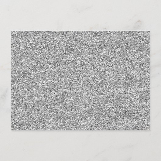豪華な偽の銀のグリッターとターコイズブルーの受付情報カード エンクロージャーカード (裏面)