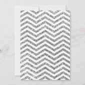 豪華な偽銀の輝きのシェブロンデザインのウェディング 招待状 (裏面)