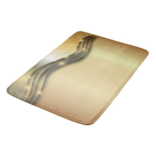 豪華な光沢のあるきらめく金ゴールド層抽象芸術 バスマット (アングル)