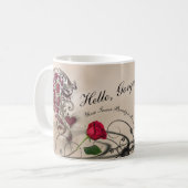 豪華な内部の美しい コーヒーマグカップ (正面左)