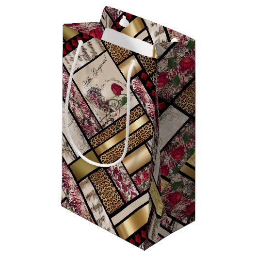 豪華な内部の美しい スモールペーパーバッグ (正面アングル)