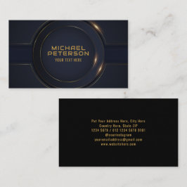 豪華な円金ゴールド線 |未来的モダンな 名刺