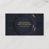 豪華な円金ゴールド線 |未来的モダンな 名刺 (正面)