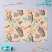 豪華な冬のフクロウ 薄葉紙 (クラフト)