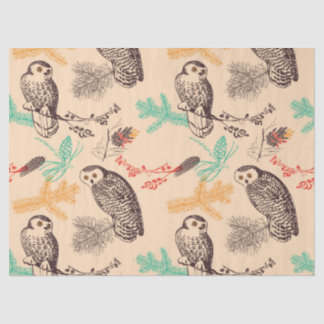 豪華な冬のフクロウ 薄葉紙