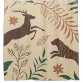 豪華な動植物の模様 | 自然 シャワーカーテン (正面)