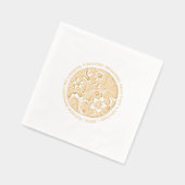 豪華な化膿性金ゴールドと白アールデコフローラ 箔ナプキン (左)