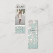 豪華な卒業グリッター写真ネームカード スキニー名刺 (正面/裏面)