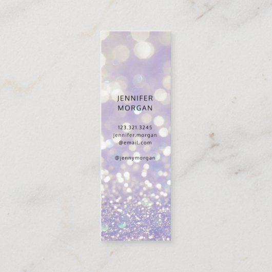 豪華な卒業グリッター写真ネームカード スキニー名刺 (裏面)