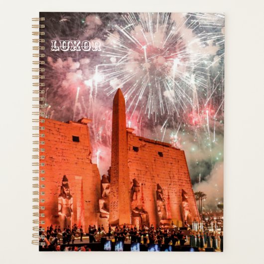 豪華な古代エジプトのスフィンクス通りの写真 プランナー手帳 (正面)