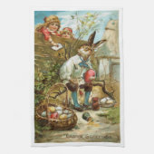 豪華な台所タオルのイースターのウサギの絵画の卵 キッチンタオル (縦)