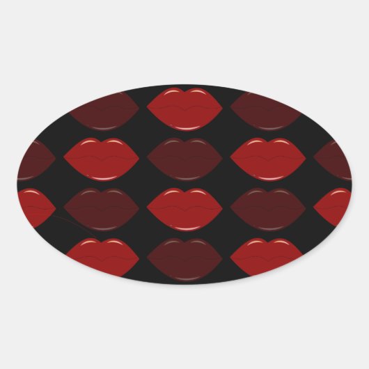 豪華な唇 楕円形シール (正面)