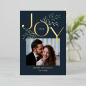 豪華な喜びのホリデーカード クリスマスカード 箔シーズンカード (立ち正面)