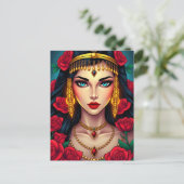 豪華な壮麗なエジプトのクレオパトラ女王 ポストカード (スタンド正面)