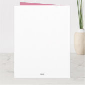 豪華な大きなピンクの弓の広いストライプ誕生日の女の子 カード (裏面)