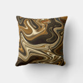 豪華な大理石のスタイル-暖かい茶色 クッション (裏面)