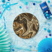 豪華な大理石のスタイル-暖かい茶色 ペーパープレート (パーティー)