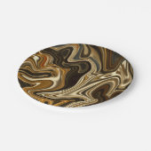 豪華な大理石のスタイル-暖かい茶色 ペーパープレート (アングル)