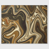 豪華な大理石のスタイル-暖かい茶色 ラッピングペーパー (フラット)