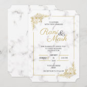 豪華な大理石の結婚式招待状 招待状 (正面/裏面)