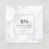 豪華な大理石の贅沢のばら色の金ゴールドデザイナー スクエア名刺 (正面)