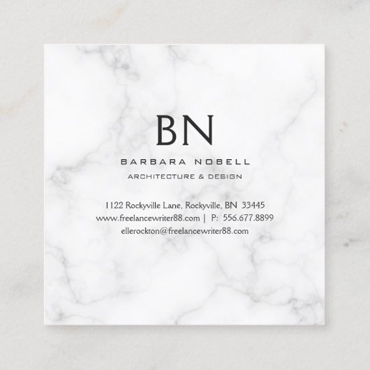 豪華な大理石の贅沢のばら色の金ゴールドデザイナー スクエア名刺 (裏面)