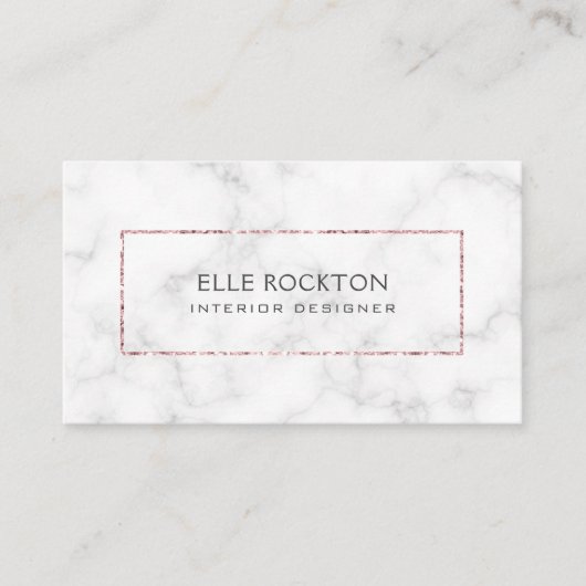 豪華な大理石の贅沢のばら色の金ゴールドデザイナー 名刺 (正面)