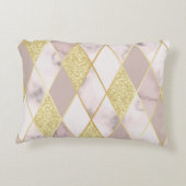 豪華な大理石ゴールデンジオメトリック アクセントクッション (裏面)