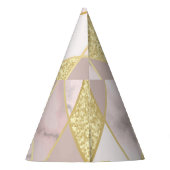 豪華な大理石ゴールデンジオメトリック パーティーハット (裏面)