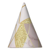 豪華な大理石ゴールデンジオメトリック パーティーハット (右)