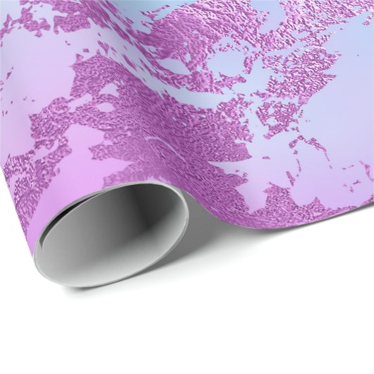 豪華な天空ブルーピンクパープルマーブル ラッピングペーパー (ロールコーナー)