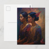 豪華な女性はがき2枚 ポストカード (正面/裏面)