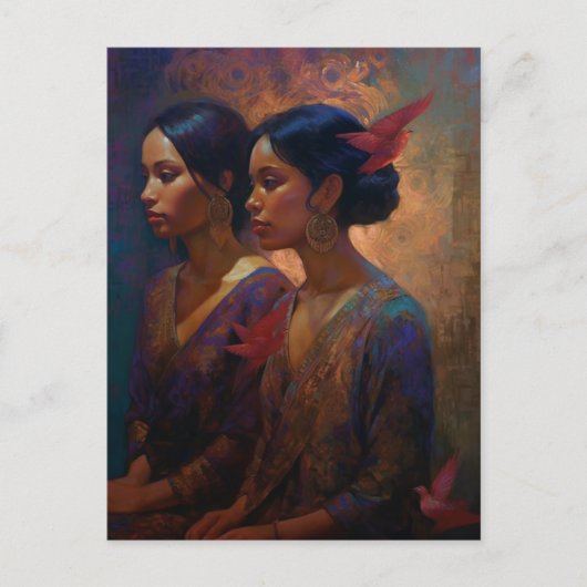 豪華な女性はがき2枚 ポストカード (正面)