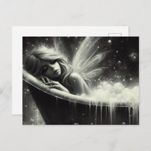 豪華な妖精がお風呂で眠っている ポストカード (正面/裏面)