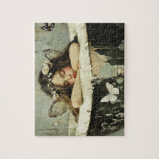 豪華な妖精がヴィンテージバスタブで眠っている ジグソーパズル (縦)