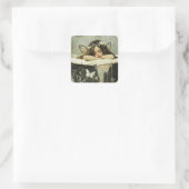 豪華な妖精がヴィンテージバスタブで眠っている スクエアシール (バッグ)